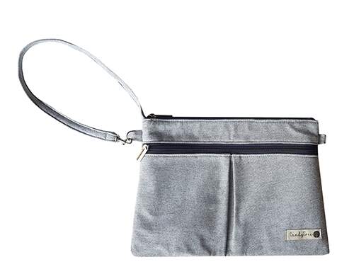 bolsa fralda moleton cinza mescla